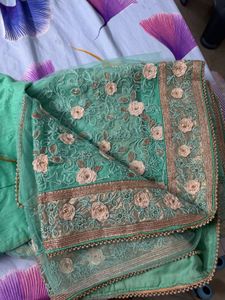 Beautiful Embellished Net Saree