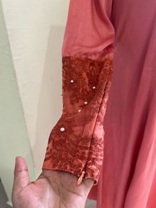 Elegant Coral Ethnic Gown