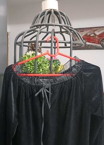 Black Velvet Off-Shoulder Top