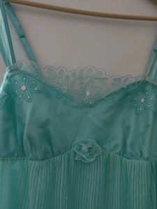 Aqua Blue Lace Trim Nightgown
