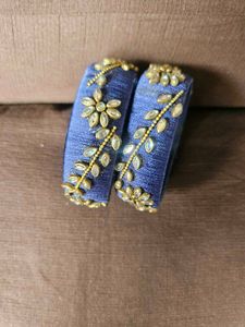Blue Floral Bangles