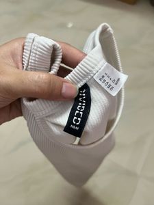 Ribbed White Tank Top(S)