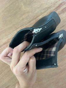 Stylish Black Leather Ankle Boots