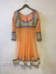 Peach Heavy Embroidered Lehenga Set