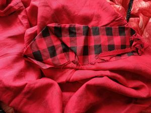 Red &amp; Black Checkered Kurta Unused
