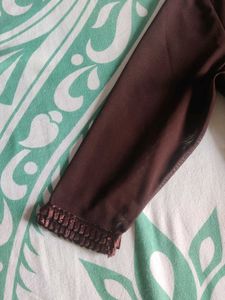 Elegant Brown Embellished Top