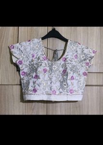 White Embroidered Saree