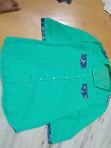 4 for 200 Vibrant Green Button-Up Shirt