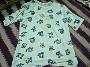 Cute Donald Duck Print T-Shirt