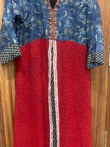 Beautiful Blue & Red Ethnic Kurta