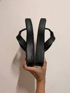 Platform Black Slippers