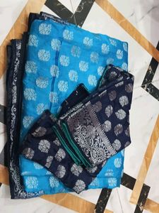 Blue & Navy Banarasi saree