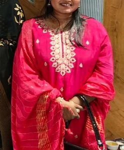 Vibrant Pink Embroidered Kurta Set