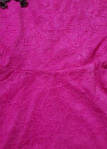 Y2k Bright Pink Lace Top With Spaghetti Straps