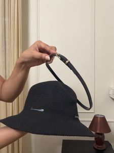 Chic Black Sun Hat with Buckle Detail