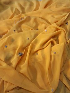 Yellow Embellished Saree