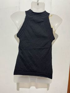 Sparkly Black Halter Neck Top
