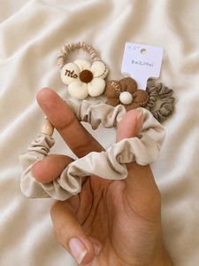 Cute Flower Hair Ties Scrunchies Set