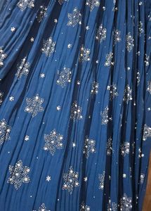 Elegant Blue Embroidered Ethnic Gown