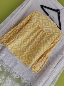 Boho Chic Yellow Printed Blouse