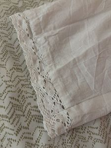 Linen Palazzo Pants with Lace Trim