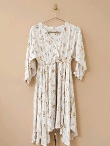 Floral Midi Wrap Dress
