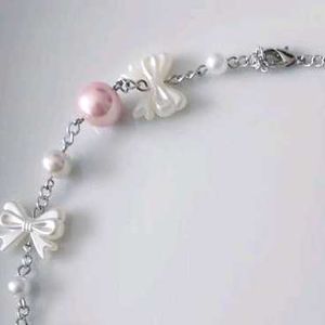 Kawaii Pearl &amp; Bow Necklace