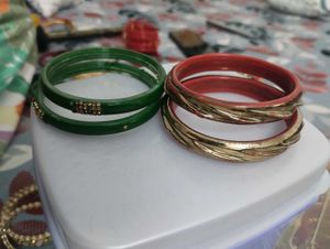 3 Different Pair Of Kanch Bangles