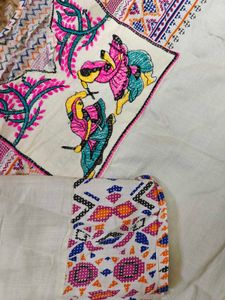 Multicolour Embroidered Ethnic Cotton Kurti