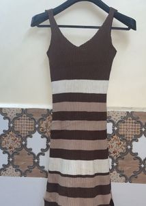 Striped Bodycon Midi Dress