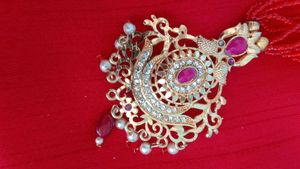 Elegant Red Beaded Necklace Set