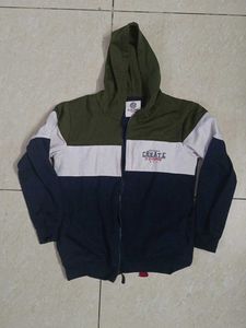Color Block Zip-Up Hoodie