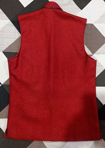 Men's Red Nehru Jacket