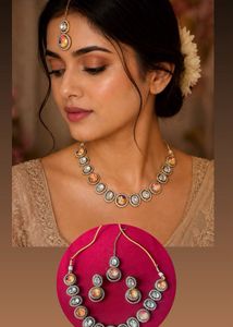 Elegant Kundan & Pearl Necklace Set