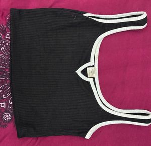 Black Ribbed Tank Top