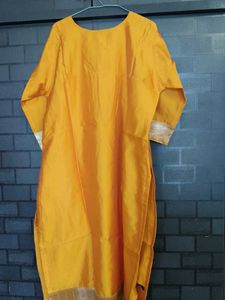 Yellow paithani Kurta