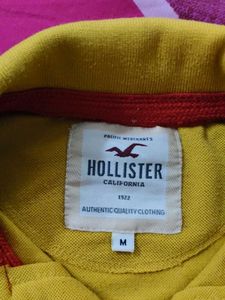 Hollister Yellow Printed Polo Shirt