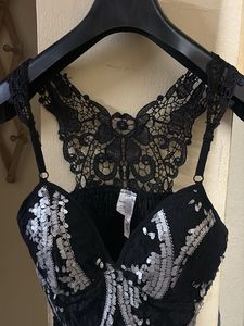Sparkling Black Sequin Cami Top (M-L)