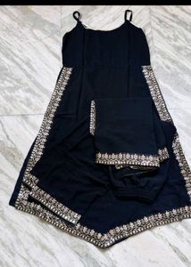 Elegant Black Embroidered Gown