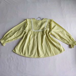 Charming lime Yellow Ruffled Blouse🍋✨️