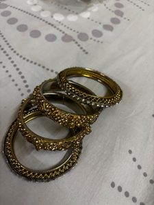 Set of Embellished Gold Bangles