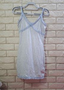 H&M Ditsy Floral Lace-Trim Mini Slip Dress
