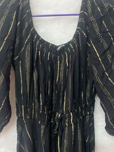 Black &amp; Gold Striped Dress