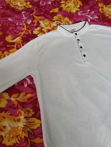 Men's White Henley T Shirt
