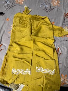 Pakistani Embroidered Yellow Kurta