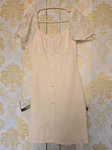 Chic Puff Sleeve Button-Up Dress