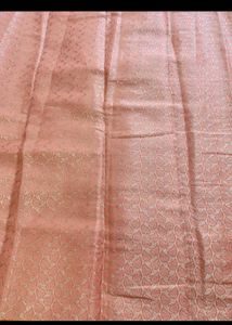 Elegant Peach Banarasi Silk Saree with blouse pc