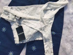Pinteresty Embroidered Daisy Jeans With Top