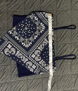 Red and blue Bandana Crop Top(2)