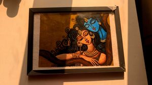 Framed Radha Krishna Painting